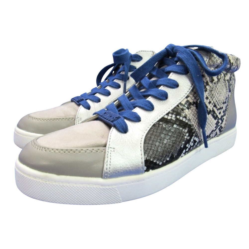 CIRCUS Sam Edelman DESZI Gray SNAKE PRINT Lace-Up MID-TOP Fashion Sneakers Sz 8M